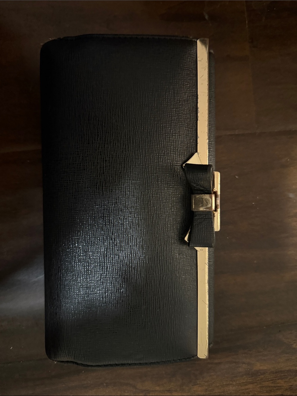 Black Clutch Wallet with Gold Trim